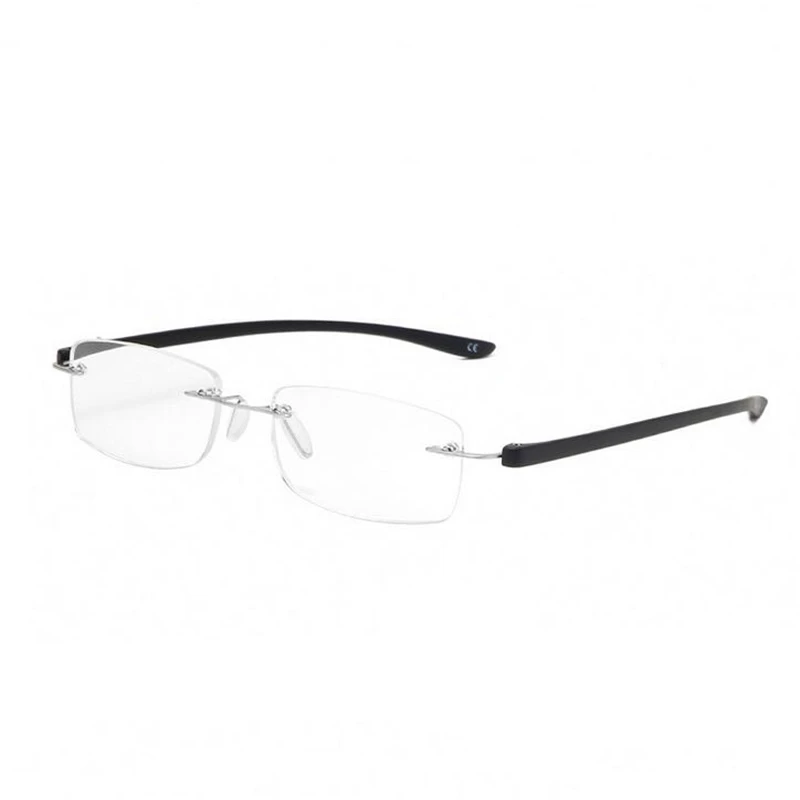 Semi-Rimless Anti Blue Rays Square Hyperopia Eyeglasses Women Men TR90 Magnifier Glasses For The Elderly  +75 +100 +125 To +400 6