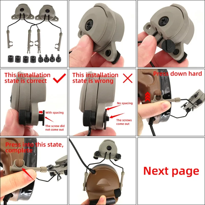 TAC-SKY Wendy EXFIL Tactical Helmet Rail Adapter Wendy 1.0/ 2.0 compatible with Peltor COMTAC I II III tactical Shooting headset
