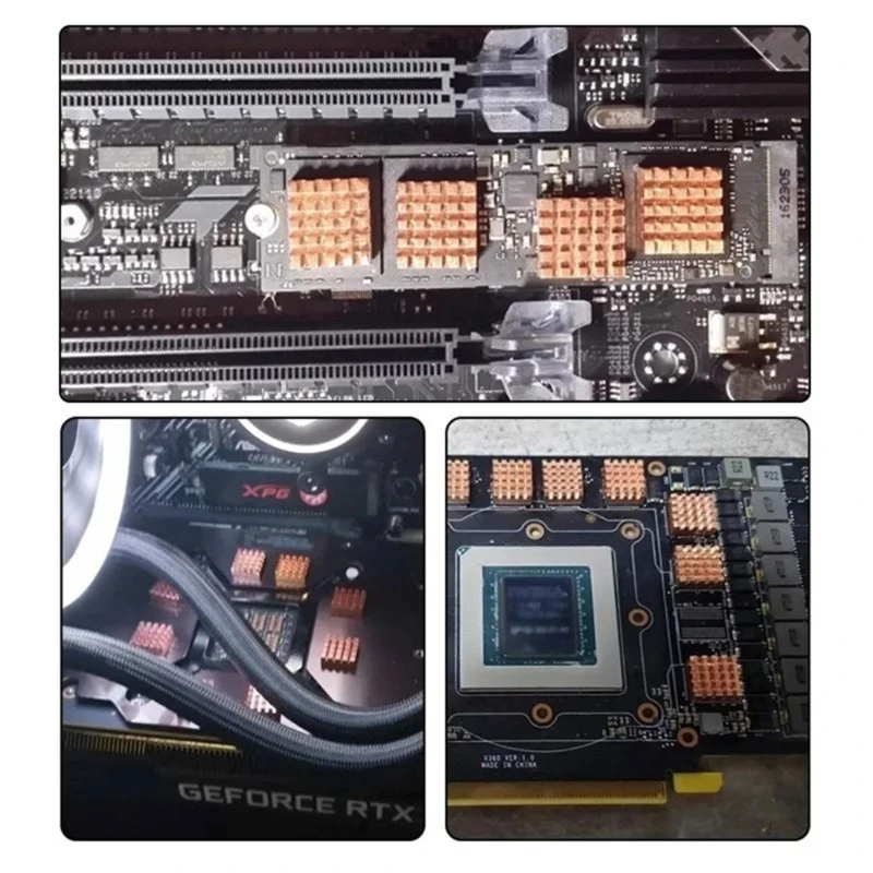 F3MA 12x13x5mm 순수 구리 칩셋 방열판 라디에이터 방열판 CPU LED 전원용 테이프가 있는 냉각 핀 Active Compo