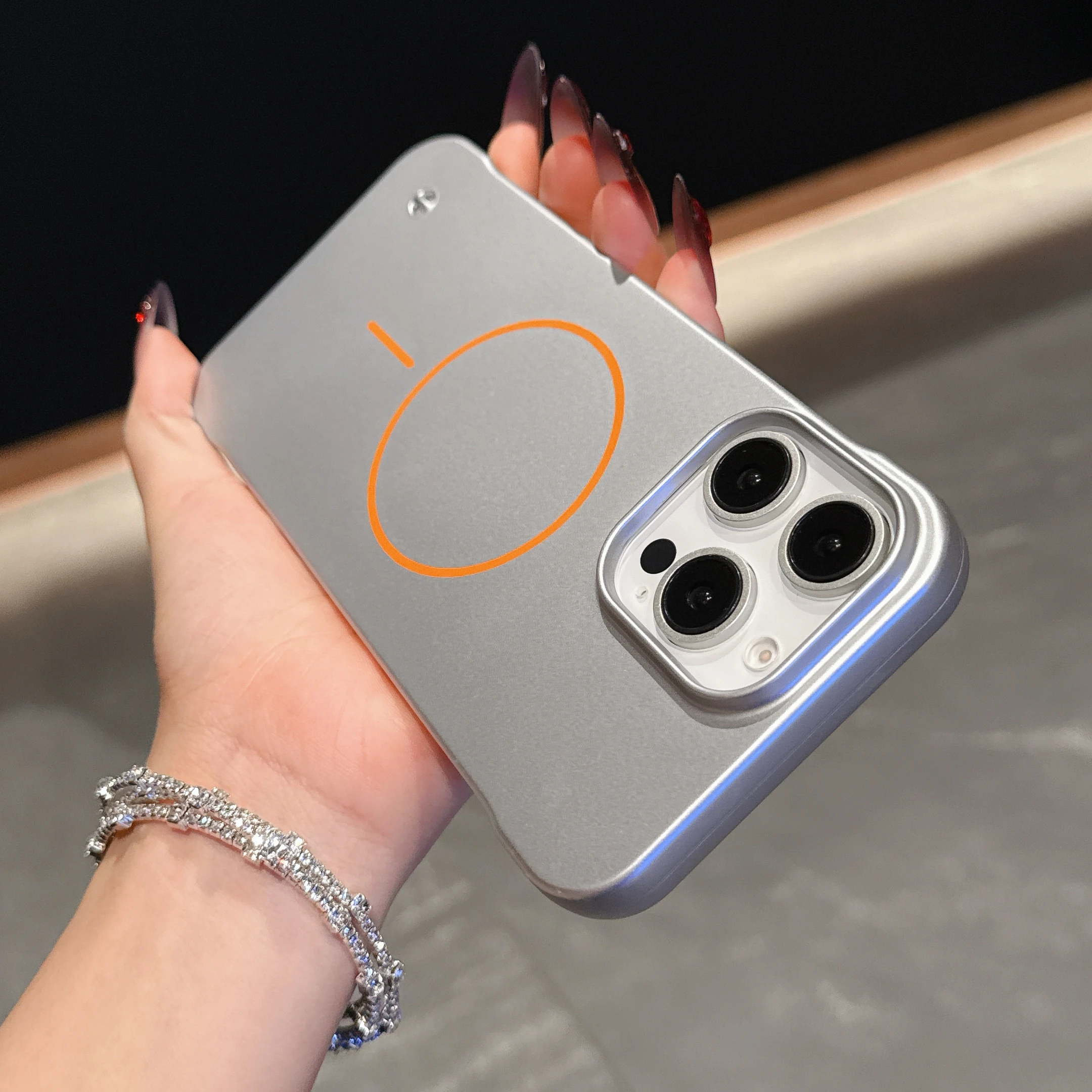 Ultra Thin Frameless Magnetic Shockproof Matte Case with Wireless Charging Compatibility