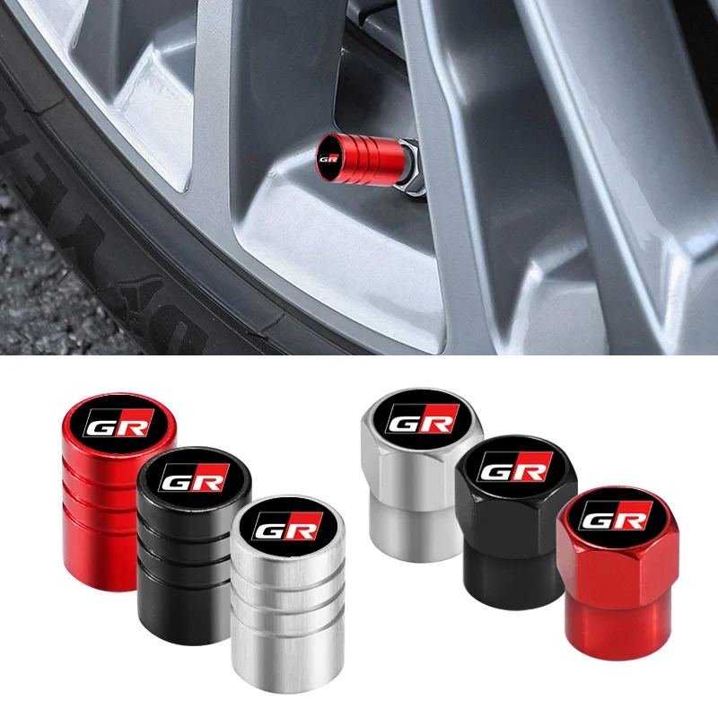 4Pcs Car GR Sport Wheel Tire Stem Air Valve Caps For Toyota Gazoo
