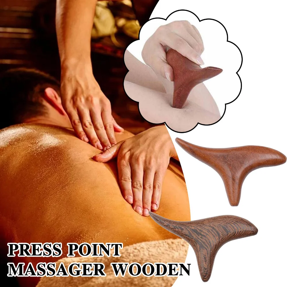 Wood Press Point Massager Wooden Triangle Foot Body Lymphatic Stick Professional Acupressure Massage Tools Drainage Tools