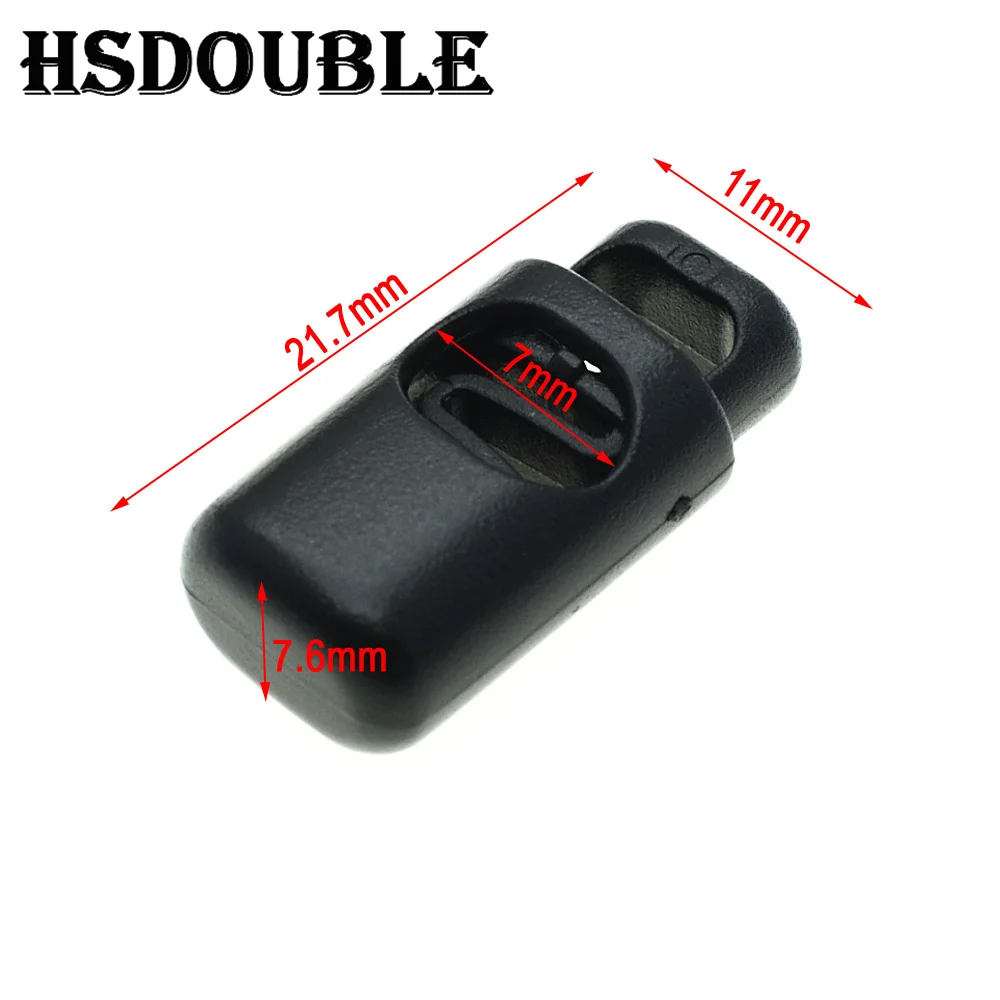 10 Stück/Packung Kordelverschluss Toggle Clip Stopper Kunststoff Schwarz für Taschen/Kleidung – Detail 9