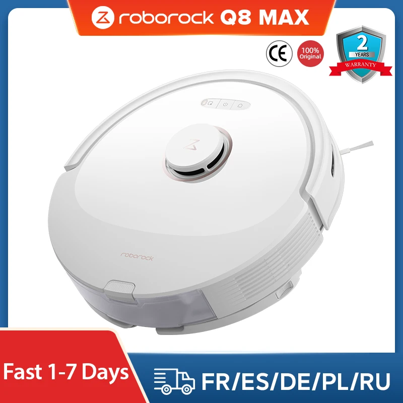 Roborock Q8 Max Robot Vacuum and Mop with Obstacle Avoidance, LiDAR  Navigation, 5500Pa Suction Power, and App Control(White) 