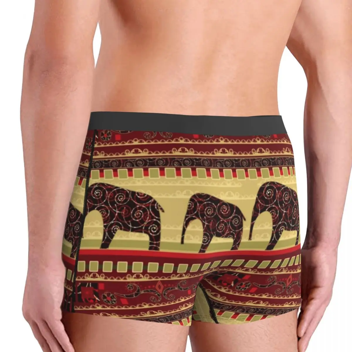 Vintage Elephant Underwear African Print Art Sublimation Boxer Shorts Hot  Man Panties Classic Boxer Brief Gift