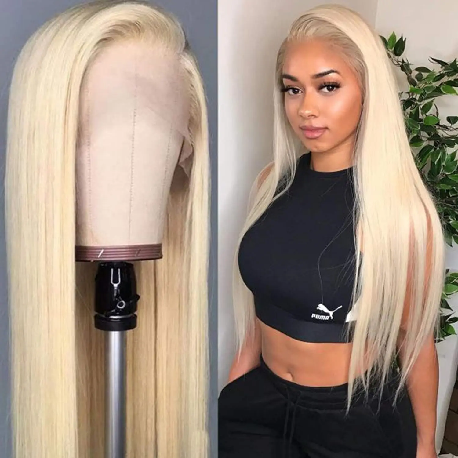 

613 Blonde Straight Lace Front Wig Human Hair 13x4 Lace Frontal Wig Pre Plucked 180 Density Glueless Wig 613 Lace Frontal Wigs
