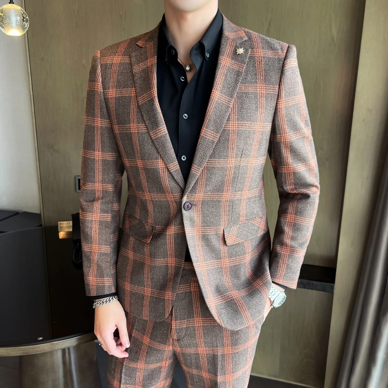海外出荷 パンツとジャケットのセット 2ピース スリムフィット 高品質 フォーマルオフィススーツ 男性用 秋のファッション オンラインストア買取 Ongoing Southloopmarket Com