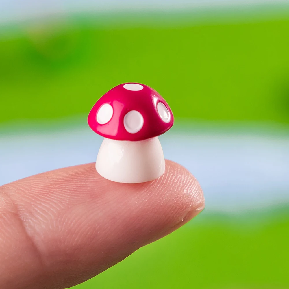 Mini Resin Fairy Garden Artificial Grass Fake Moss Mushrooms Wood Log Furniture Forest Path Signs for DIY Micro Landscape Decor