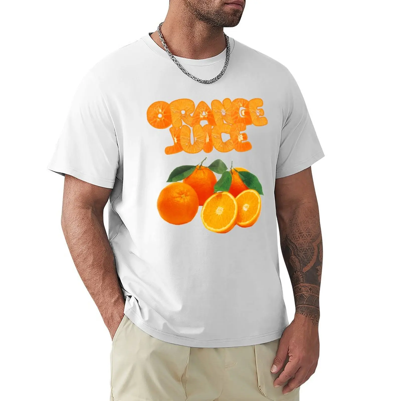 

Orange Juice Fruity Fun Design T-shirt sweat heavyweights Blouse mens t shirt