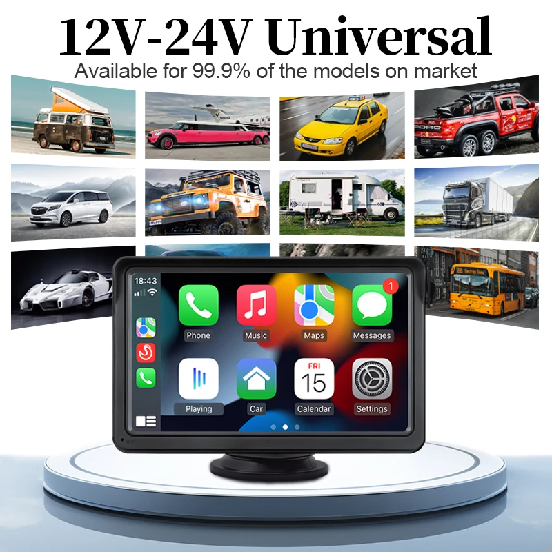 7inch Car Radio Portable Multimedia Video Player With Wireless CarPlay Android A
