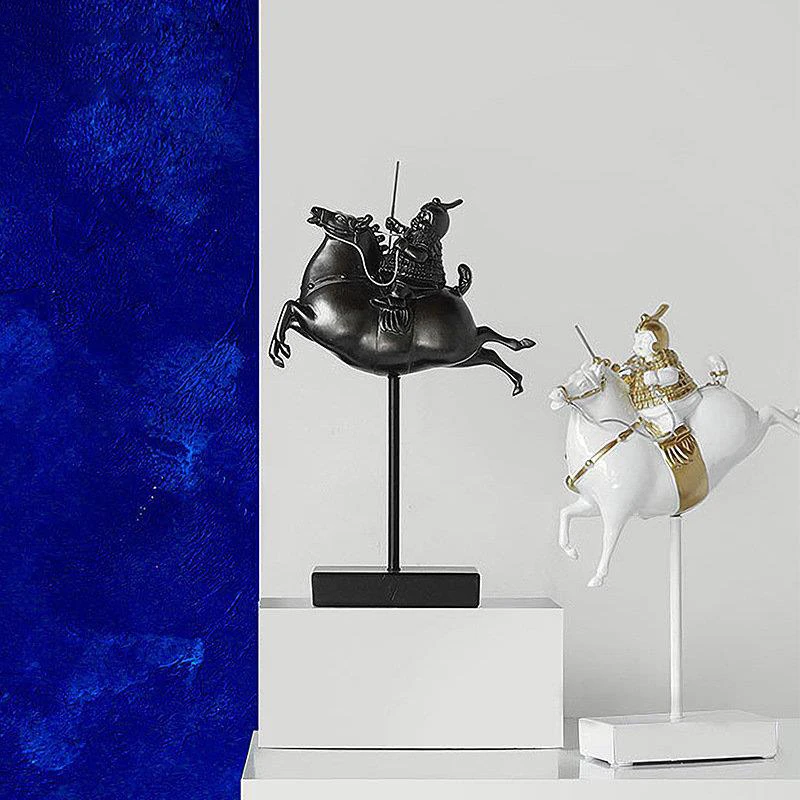 

Retro Cavalry Sculpture Creative Crafts Characters Resin Furnishings Desk Decoration Warriors Ornaments Vintage Home Decor
