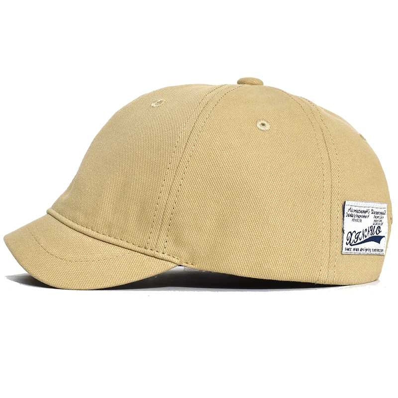 Short Brim Cotton Baseball Cap Men Women Casual Vintage Dad Hat Adjustable Trucker Style Low Profile Caps Nylon Fastener Tape 4