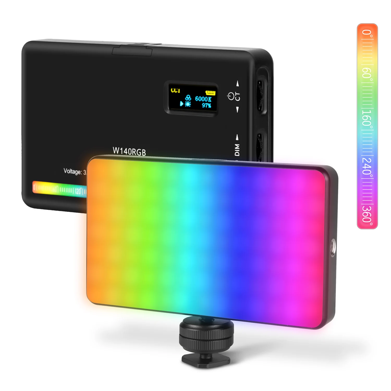 Rgb Video Led Light Luz da Câmera com Efeito Difusor Vlog Fill Iluminação de Fotografia 2500-9000k 3100mah sh W140