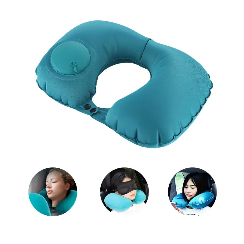 Travel U Shape Air Inflatable Compress Pad Folding Press Type Neck Pillow For Airplane Car Outdoor Siesta Tool inflatable neck pillow,memory foam neck pillow,neck massage pillow