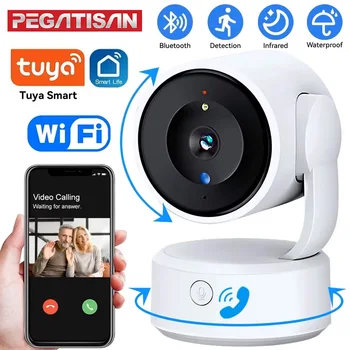 PEGATAH 5MP One-touch Call Indoor Baby Monitor WiFi PTZ Camera Auto Tracking Color Night Vision IP Surveillance Cam Tuya App 1