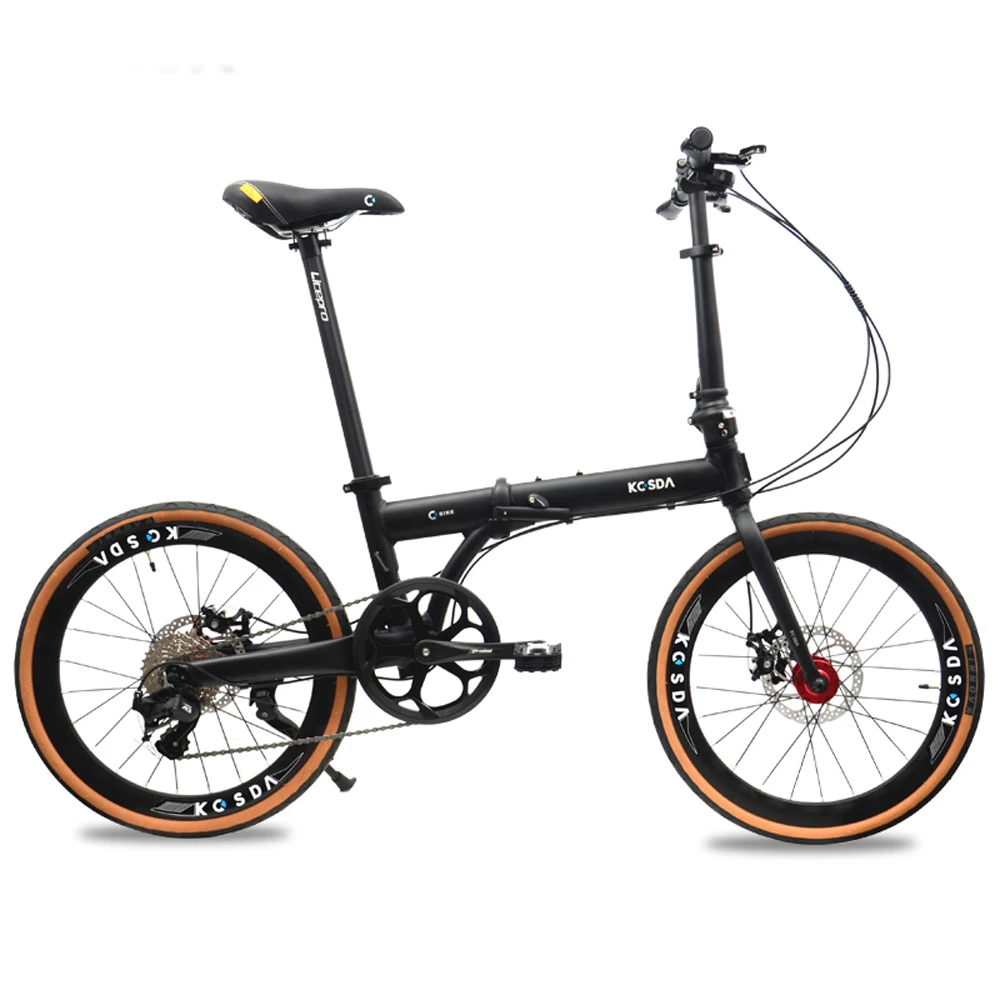 20 Inch 8 Speed Folding Bike Aluminum Alloy Frame Front And Rear