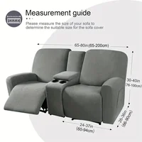 8pcs/set Recliner Sofa Covers All-inclusive Loveseat Center Console Sofa Covers Elastic 2Seater Couch Slipcovers with Cup Holder 2