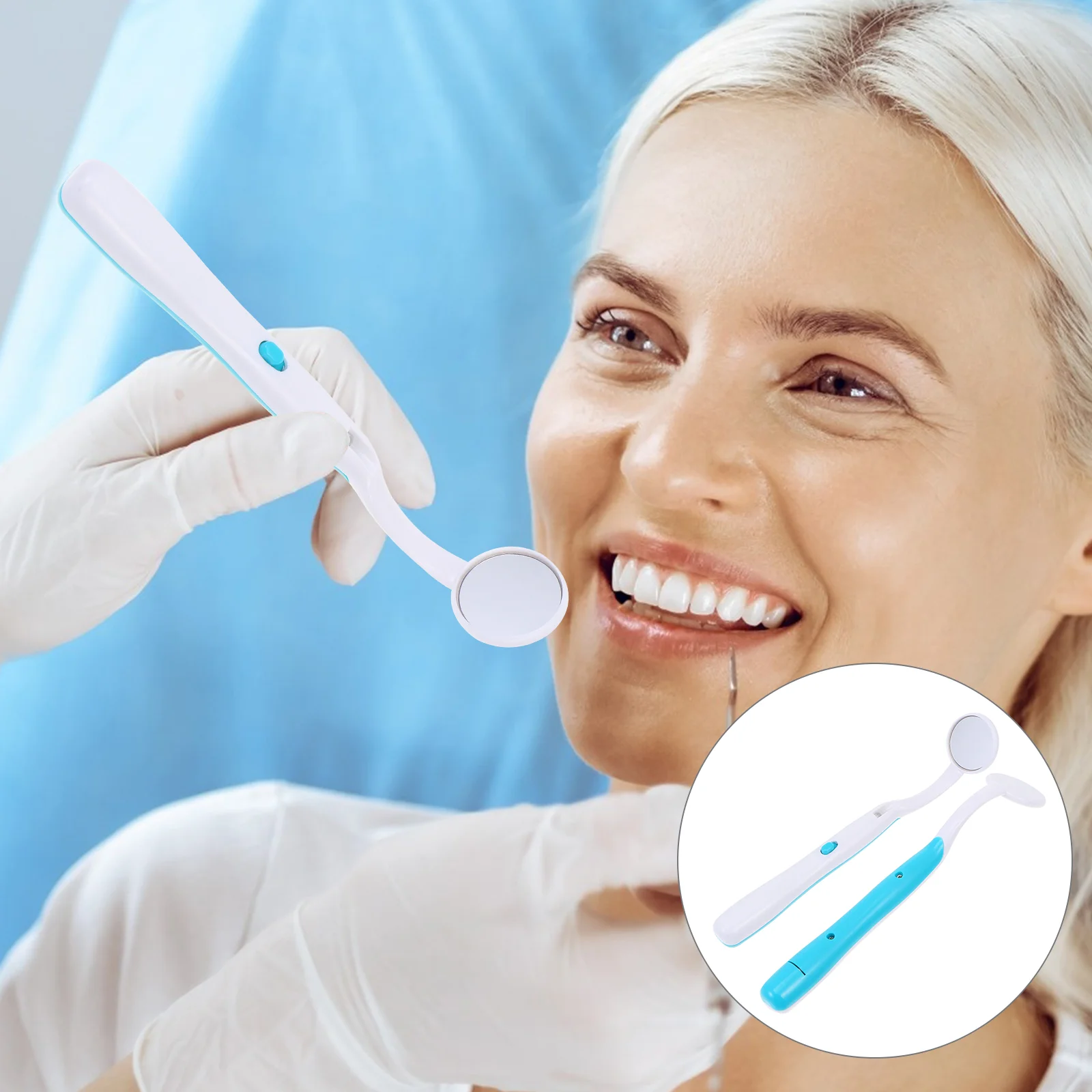 

2 Pcs Tool Oral Care with Light Household Cleaning Tools Lighted Inspection Mirror Abs