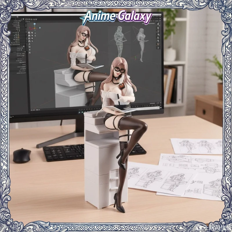 아름다운 비서 애니메이션 2d 소녀 그림 모델 책장 디스플레이 컴퓨터 케이스 장 수집품 장식품 창의적인 선물