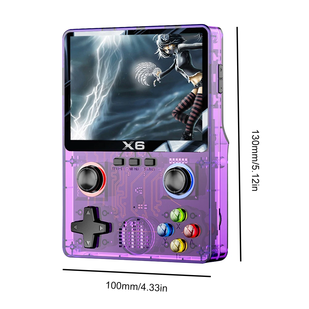 X6 Handheld Game Player 3.5 Inch IPS Screen Retro Video Game Console 2000mAh 3D Dual Joystick 11 Emulators PSP Gaming Device
