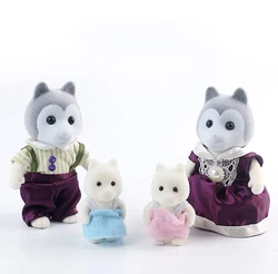 Woodland Animal Family Playset - DIY Miniature Figures Toy Set (GRAY)
