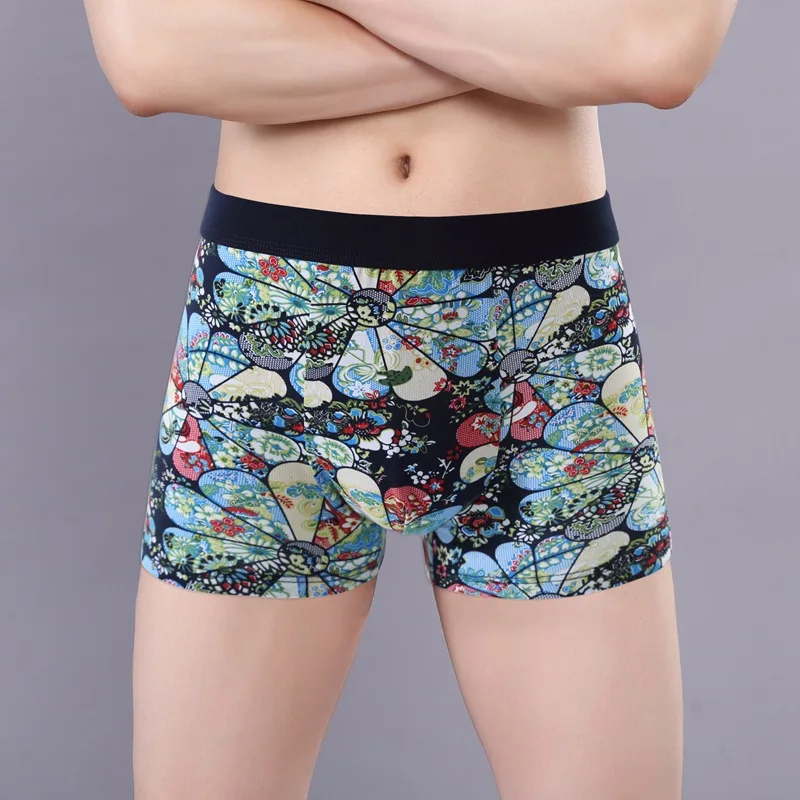 

Cotton Print Men's Underwear Boxers Personality Large Size Young Boys Sexy Sports Boxers