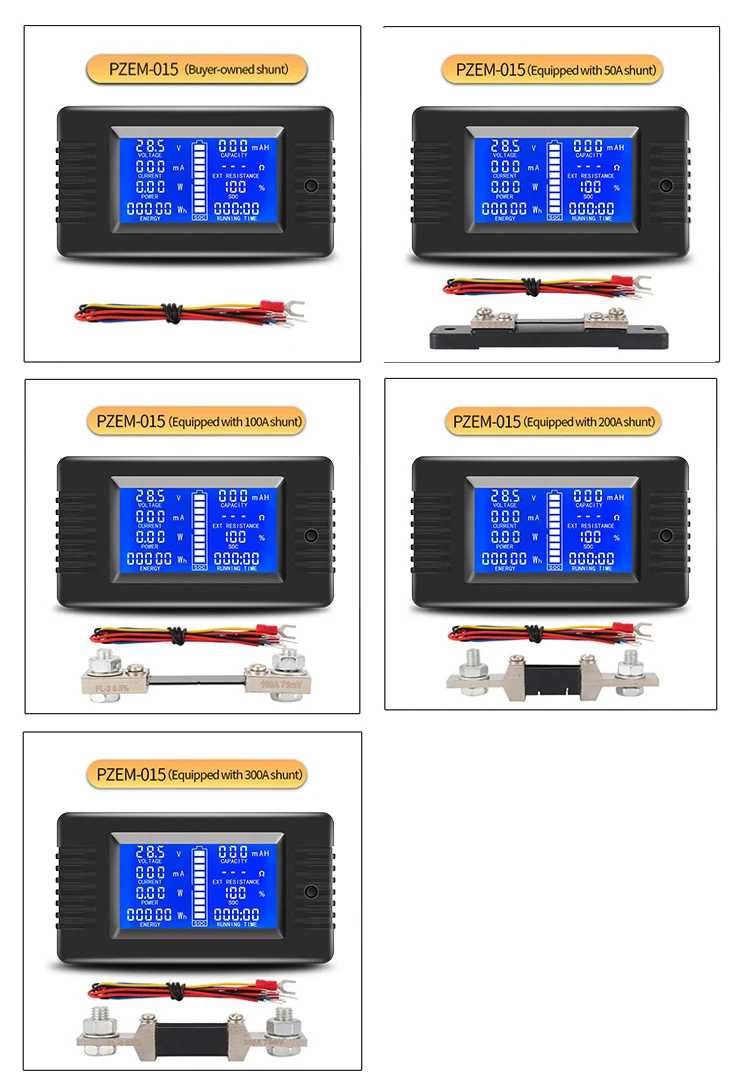 PZEM015 200v 50A Batterie Monitor Kapazität Tester Digitale Amperemeter Voltmeter Energie Meter Strom SOC Impedanz Widerstand – Detail 16