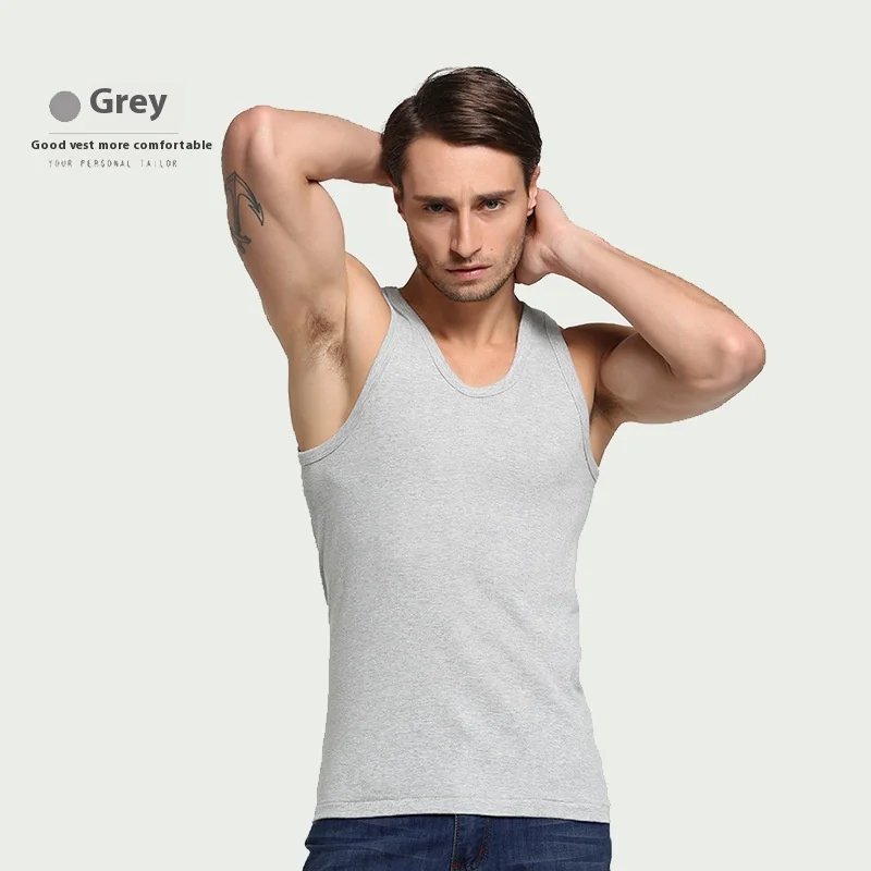 Plus Size Men Cotton Tank Top Non-marking Sports Sweat Absorbent Cotton White Underwear Bottom Sweatshirt Sleeveless Soft Simple men underwear cotton vest men undershirt sports sleeveless vest cotton sleeveless t shirt