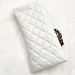Premium Double - Layer PU Leather Waterproof Eyeglasses Pouch and Sunglasses Case (White1 - Single layer)