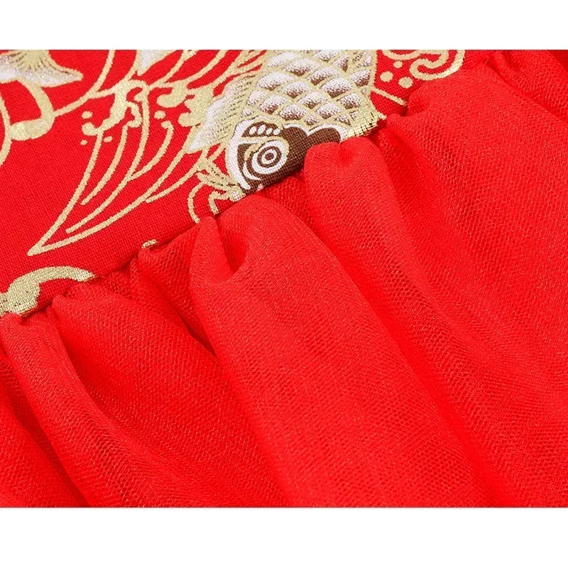 Girls Red Qipao Dress 6