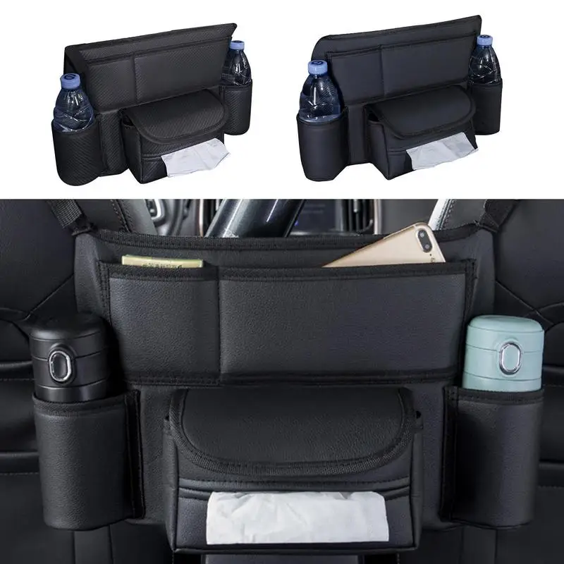 Auto zwischen Vordersitzen Aufbewahrung tasche Auto Rücksitz Organizer mit  Tissue Box 2 Wasser becher halter Multi-Tasche für den Innenraum -  AliExpress