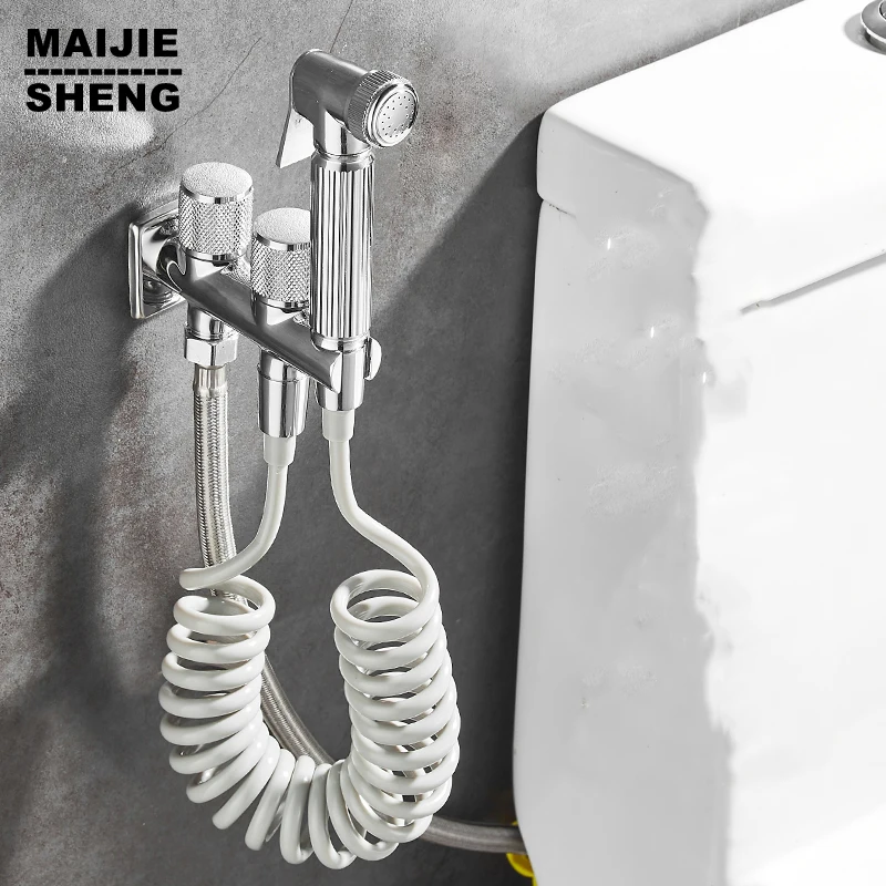 

Brass Handheld Toilet Pressurized Flusher Bidet Sprayer Set Shower Water Nozzle Sprayer Head Wash Body Butt Cleaning