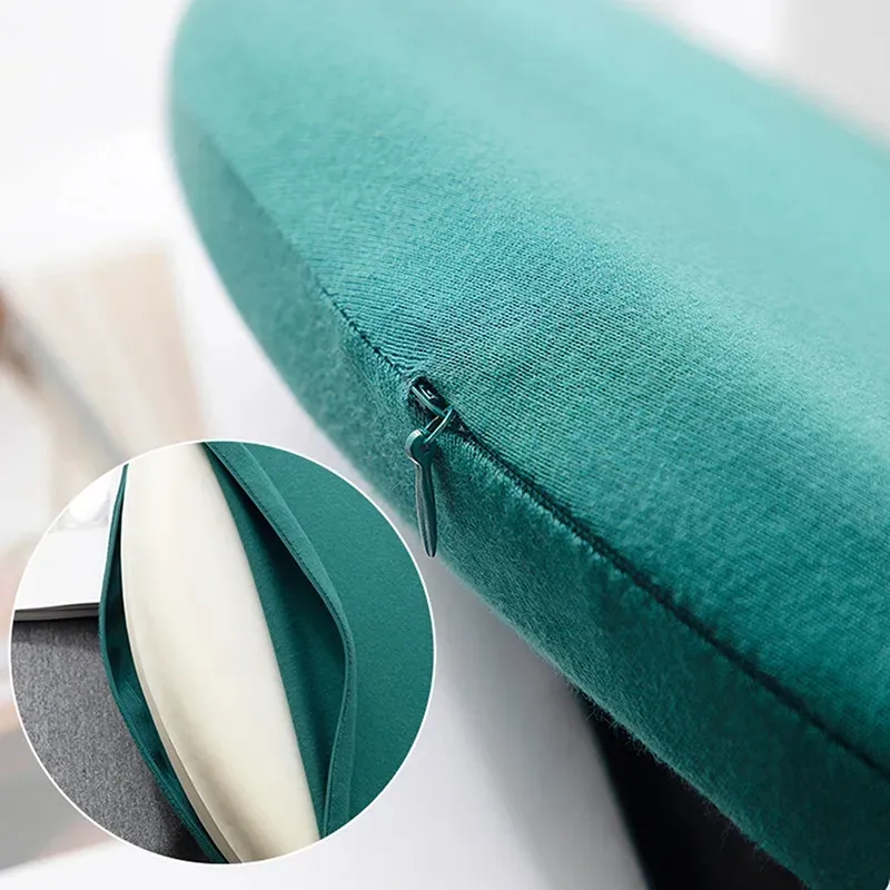 Memory Foam Round Chair Pad Anti-Slip Soft Round Chair Seat Cushion Cotton Round Cushion Mit Removable Cover Seat Pad JAF016 5