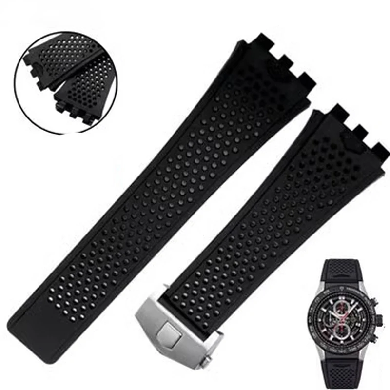 

brand-new Silicone Watch band For TAG HEUER Carrera Series watch Strap for Men's Concave Convex Interface Watchband Bracelet
