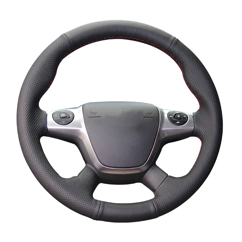 

Black Artificial Leather No-slip Soft Car Steering Wheel Cover for Ford Focus 3 2012-2014 KUGA Escape 2013-2016 C-MAX 2011-2018