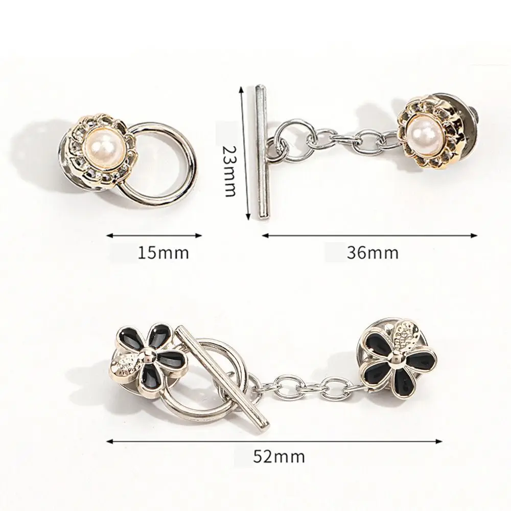 Women's Tighten Waist Brooches Cardigan Detachable Nail-Free Pin Pearl Brooch Fixed Close Neckline Decorative Brooch