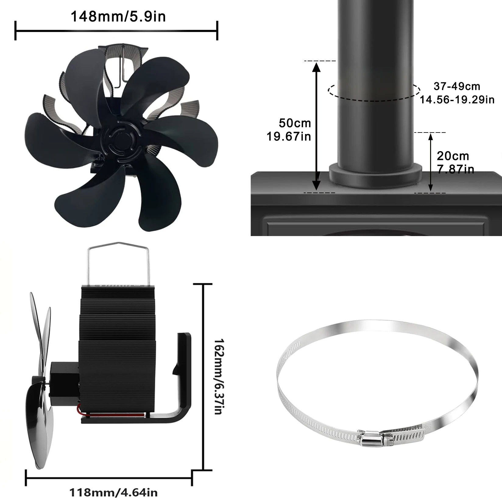 Heat Powered Stove Fan Flue Pipe Fireplace Fan Wood Stove Fans Non Electric Silent Ecofan Gas Logs Pellet