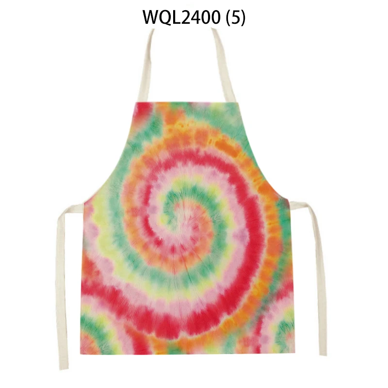 Color Flowers Pattern House Cleaning Aprons Home Cooking Kitchen Apron Cook Wear Linen Adult Bibs Sleeveless Bibs Kitchen Items
