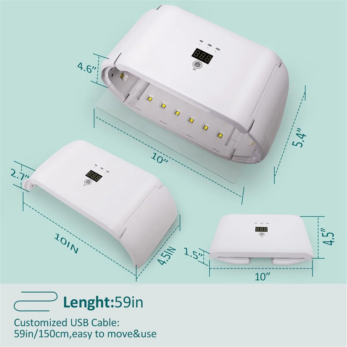 Luz UV Para Resina 48W ENERFUN - Secagem Rápida Dupla Face