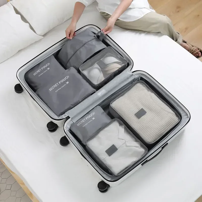 

Cubes Storage Clothes Set Capacity Suitcase Pouch Large Travel Luggage Packing 7/6pcs Bags Organizer Shoe Organizers For