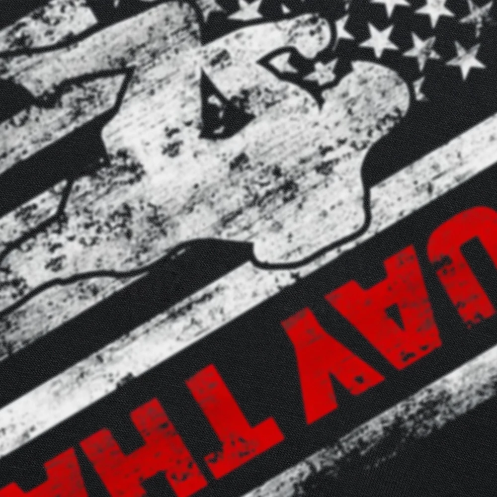 Lustige Muay Thai Boxen US Amerikanische Flagge T Shirts Grafik Baumwolle Streetwear Kurzarm Harajuku Kampfkunst T-shirt – Detail 4