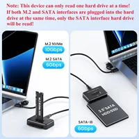 M2 SATA NVMe to USB 3.1 10Gbps Direct Plug 2.5 inch SATA SSD Adapter for 2230 2242 2280 22110 M2 SSD Enclosure Docking base - Image 2