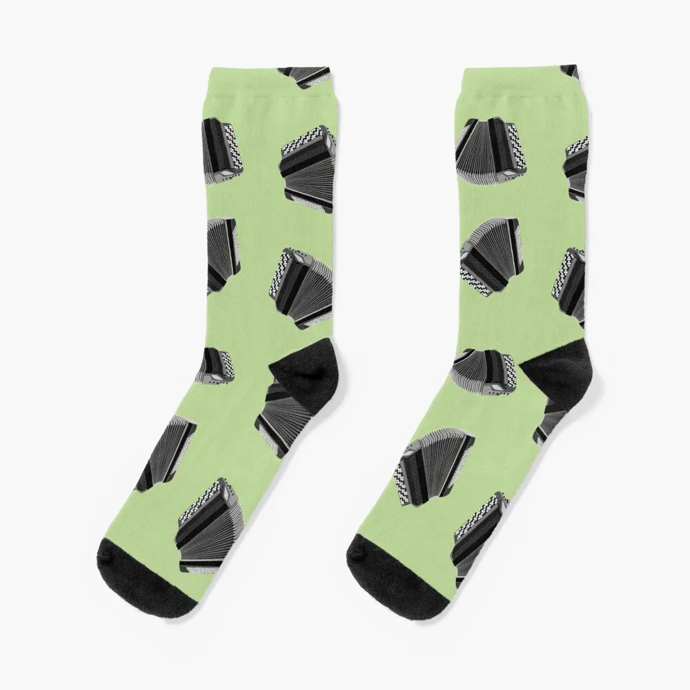 

Button accordion on green Socks Heating sock soccer stockings gym socks compression stockings Women Socks For Girls Men's