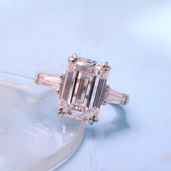 AEAW 2Ct Emerald Cut 3-Stone Ring 1