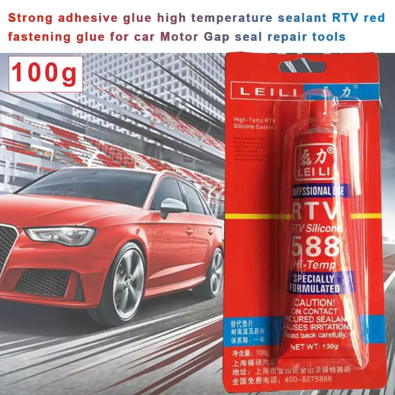 

Strong Adhesive Glue 100g High Temperature Sealant RTV Red Fastening Glue For Car Motor Gap Seal Repair Tools Cleanup