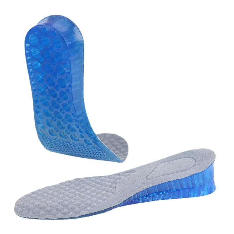 

Double Layer Silicone Insoles for Men and Women, Comfy Shoe Insoles, Gel Lift, Height Increase, Heel Insert Pad, Unisex, 1 Pair