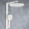White Piano Bathroom Digital Shower Set 12 Inch Rain Shower Head Hot Cold Bathroom Faucet Square Digital Piano Shower System Arm 5
