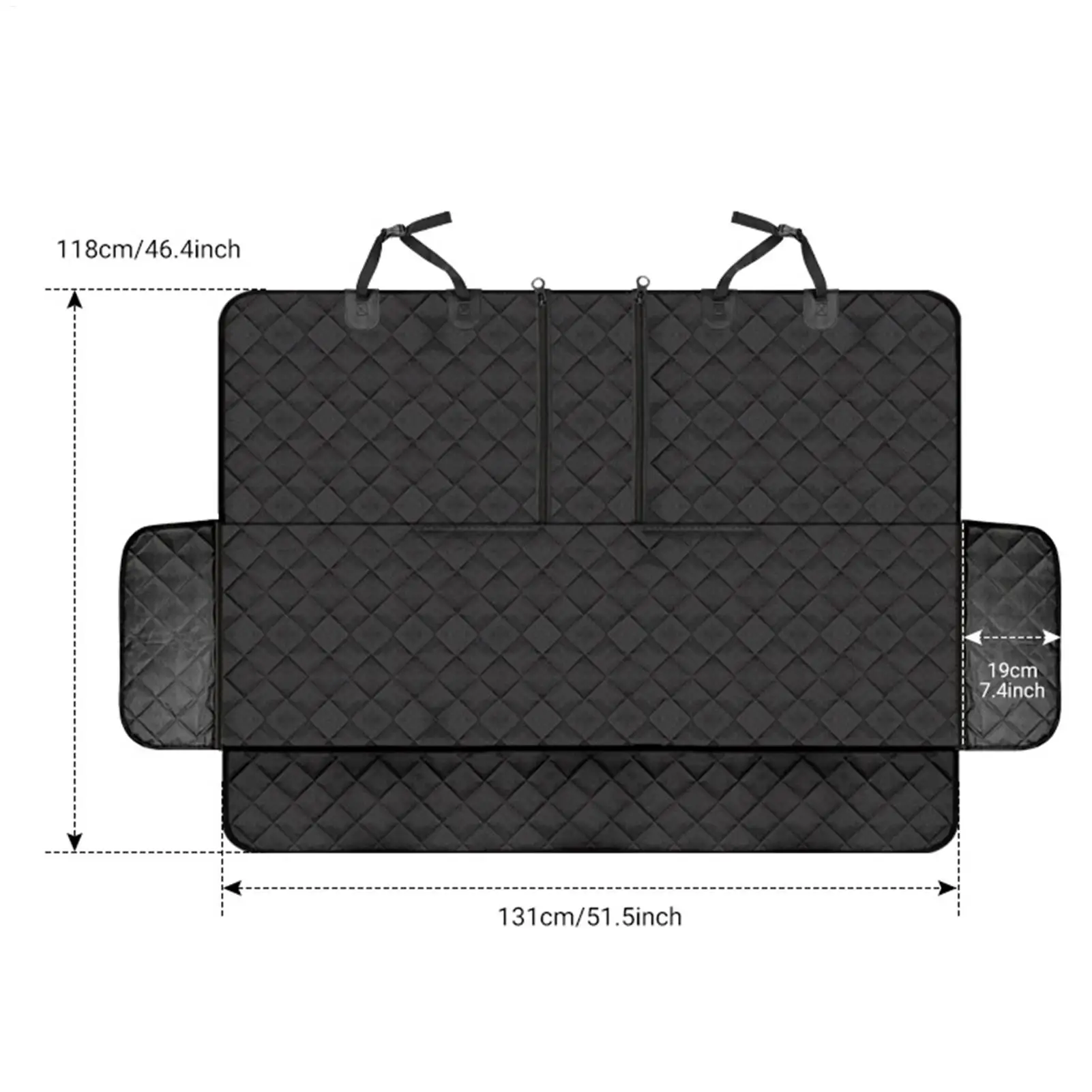 강아지용 카시트 보호대, 이중 지퍼 방수 조절 가능한 스트랩 뒷좌석 애완동물 커버 (RV, 세단, 트럭 차량용)