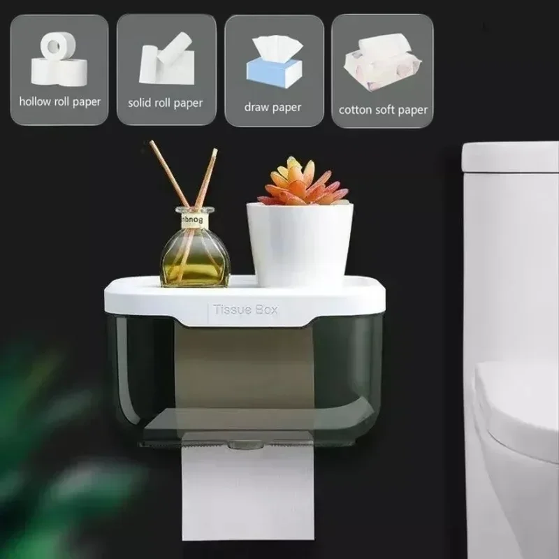 Waterproof Toilet Water Dispenser Toilet Paper Holder Bathroom Tissue Box with Top Storage Table Wall Paper Storage Box 1PC toilet paper holder tissue box tissue dispenser wet tissue storage box