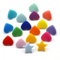 Plastic Resin Snap Button Press Stud Cloth Button, Environmental Fastener, Snap Pliers, T5, Hearts and Stars, 20 Set 1